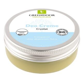 Sanfte Deo Creme ohne Aluminium – 50ml, Crystal, vegan, ohne Weißeln, dermatologisch getestet