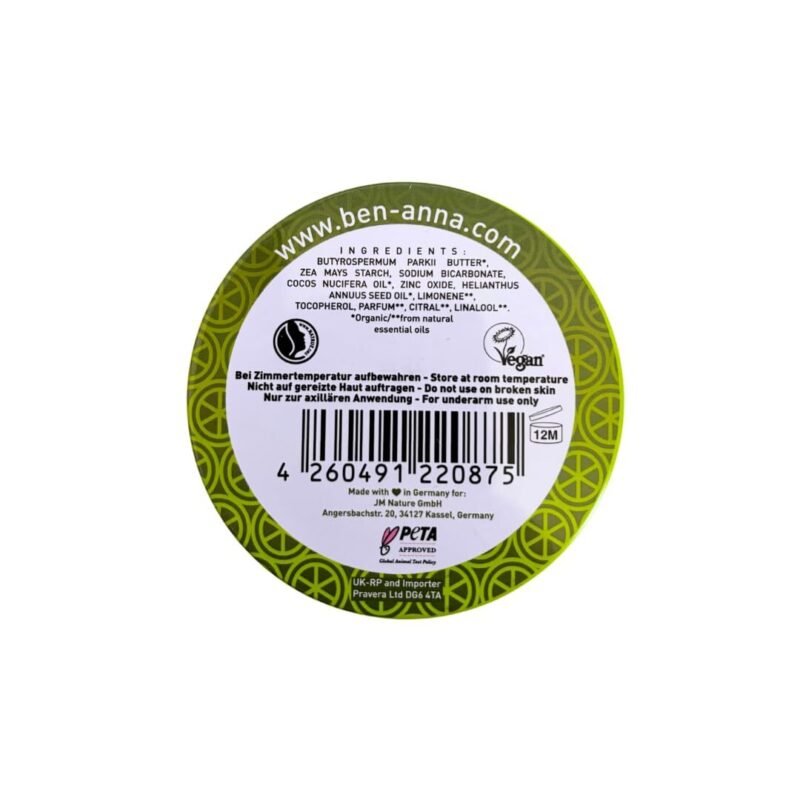 40ml Deocreme gegen starkes Schwitzen – Frischer Limettenduft, vegan, aluminiumfrei | Ben & Anna