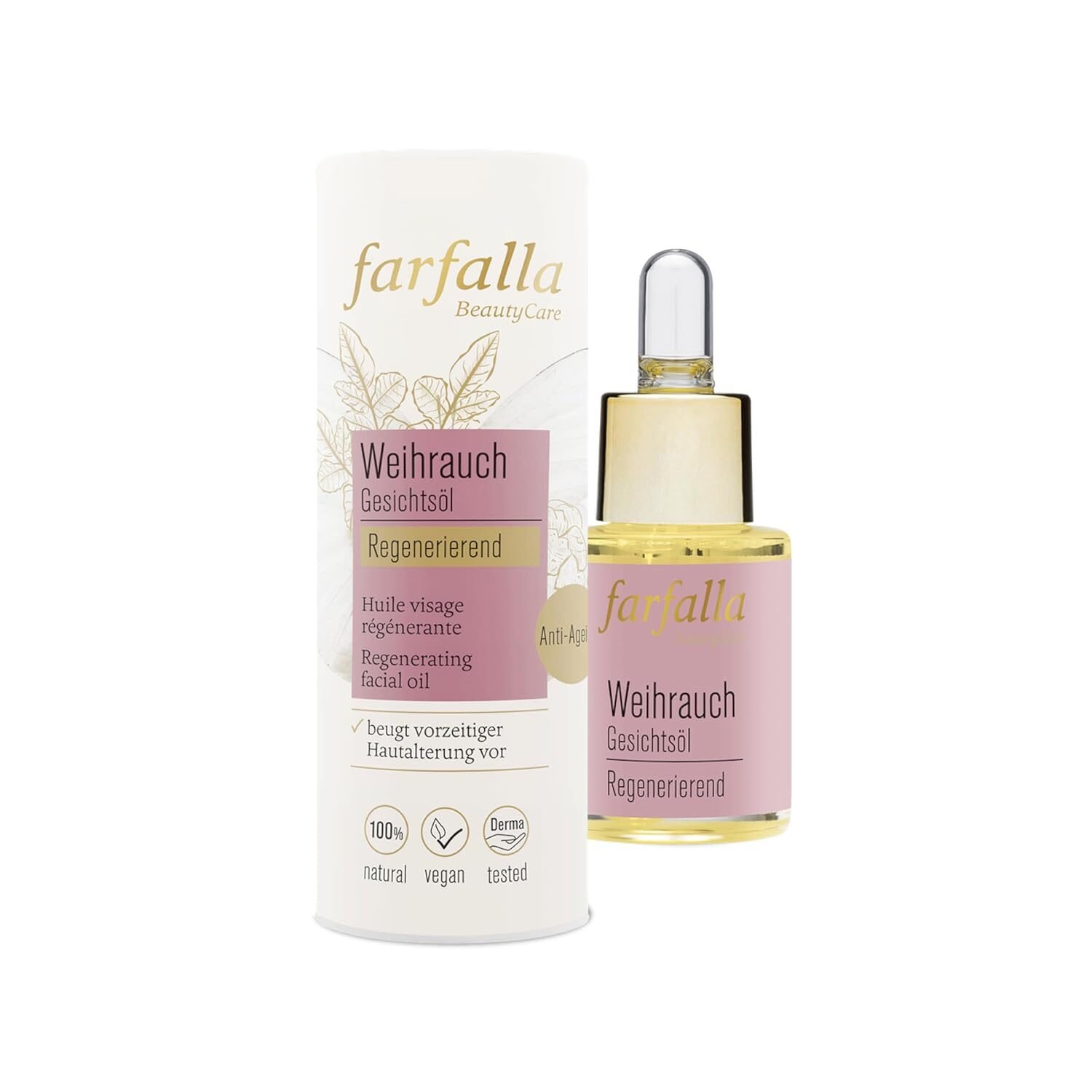 15ml Weihrauch Gesichtsöl – Regenerierendes Anti-Ageing-Öl mit Argan & Wildrosenöl