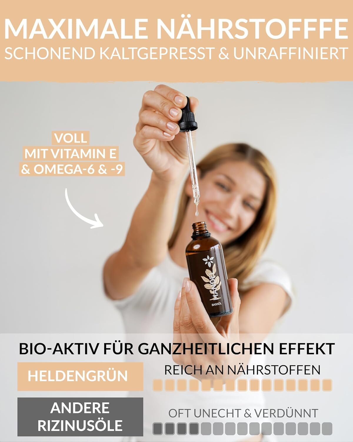Bio Mandelöl für empfindliche Haut – 100 % naturrein, kaltgepresst & dermatologisch getestet für sanfte Pflege