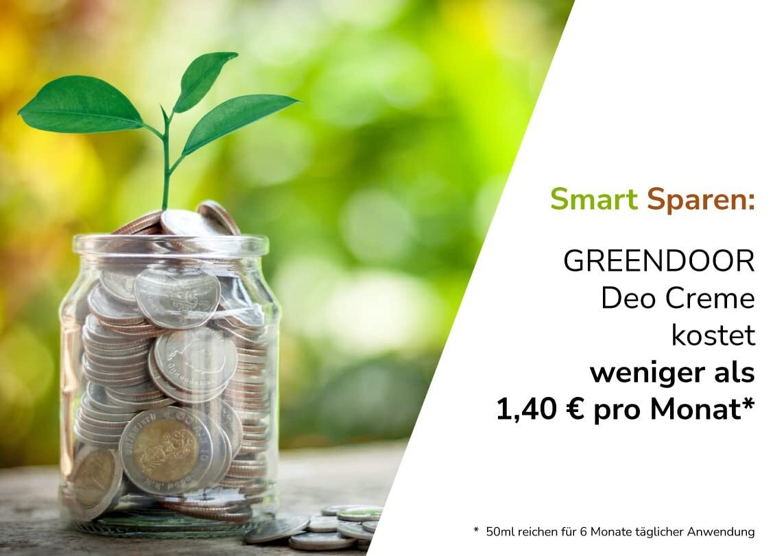 50ml sanfte Deo Creme ohne Aluminium – Vegan, ohne Weißeln & dermatologisch bewährt | GREENDOOR