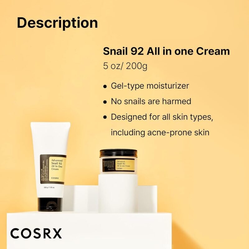 200g Snail Mucin Gesichtscreme – Feuchtigkeit & Anti-Falten für sensible Haut | COSRX