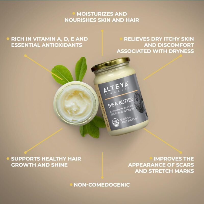 300g Bio Sheabutter unraffiniert – USDA Organic, 100% rein & vegan