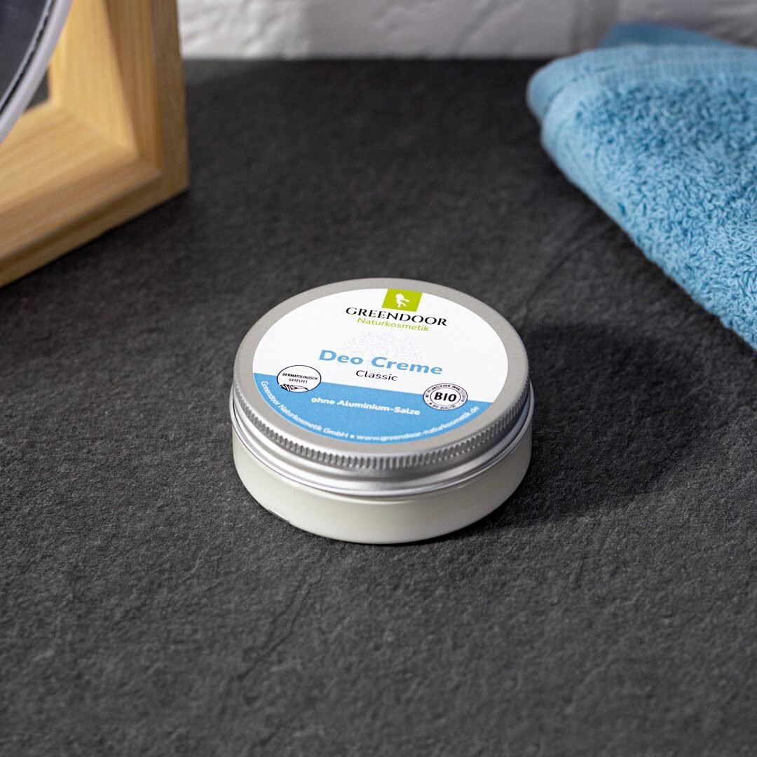 Versiunea 1.0.0 50ml Deo Creme ohne Aluminium – Vegan, unisex, mit Aloe Vera, 6 Monate Schutz | GREENDOOR