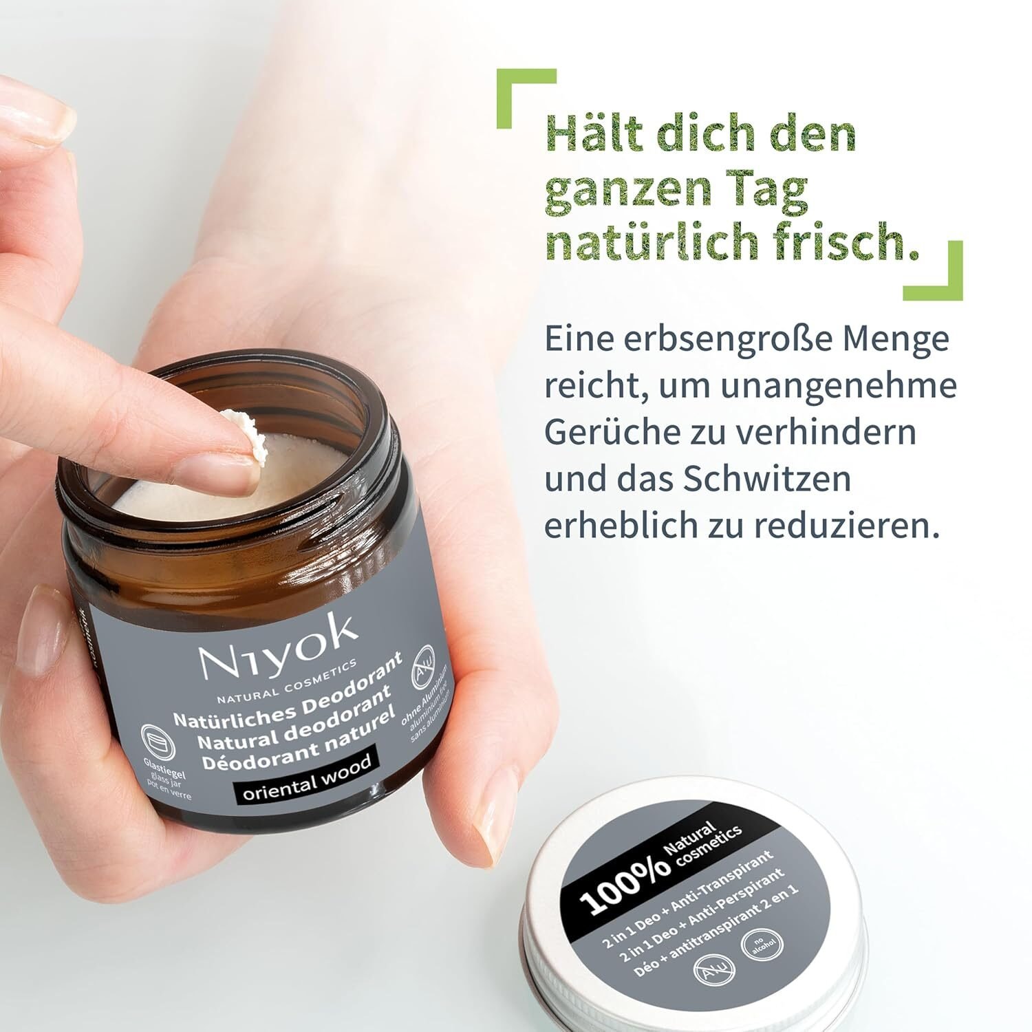 40ml Deocreme ohne Aluminium – Warmer Holzduft, vegan, 24h Schutz | Niyok