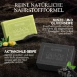 4× Herrenseife mit Peeling für Körper und Gesicht – Handgemachte Naturseife, tiefenreinigend & erfrischend