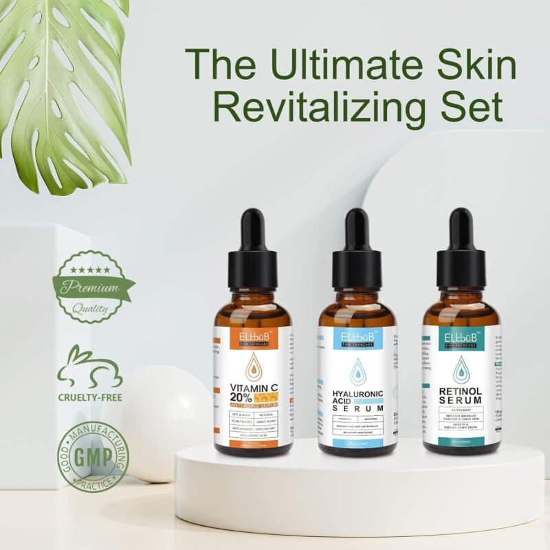 Bio Gesichtspflege Set mit Vitamin C, Retinol & Hyaluron – Vegan Naturkosmetik