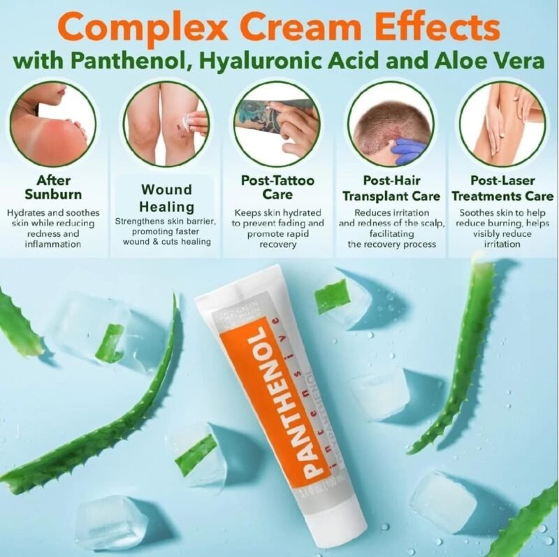 100ml Panthenol Creme intensiv mit Aloe Vera & Hyaluron – Feuchtigkeitspflege