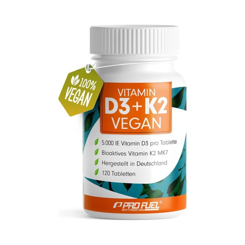 120 Tabletten Vitamin D3 K2 Tabletten 5000 IE D3 200 mcg K2 ProFuel