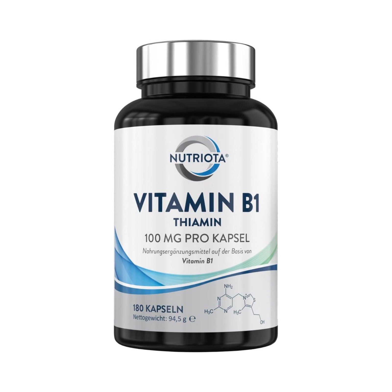 180 Kapseln Vitamin B1 Kapseln 100 mg hochdosiert vegan Nutriota