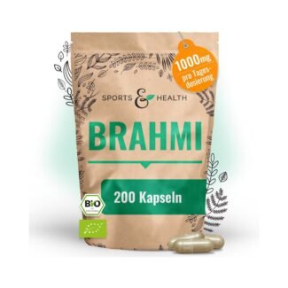 200 Kapseln Bio Brahmi Kapseln 1000 mg Bacopa Monnieri Vegan Organic