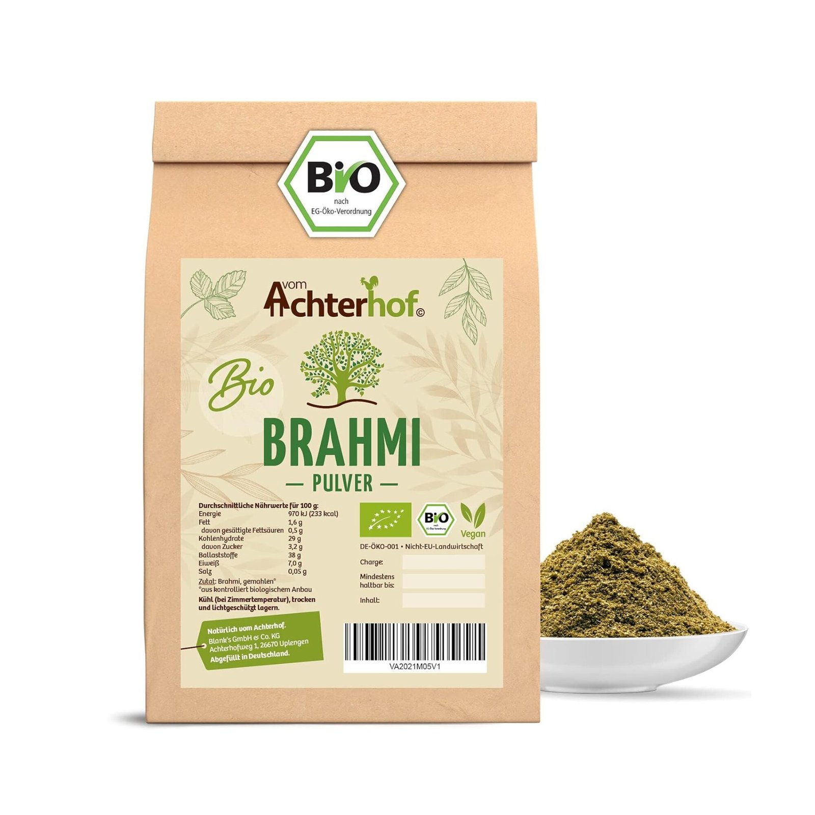 500g brahmi pulver bio vegan naturrein