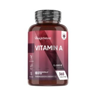 365 Tabletten Vitamin A Tabletten 10000 IE hochdosiert vegan WeightWorld