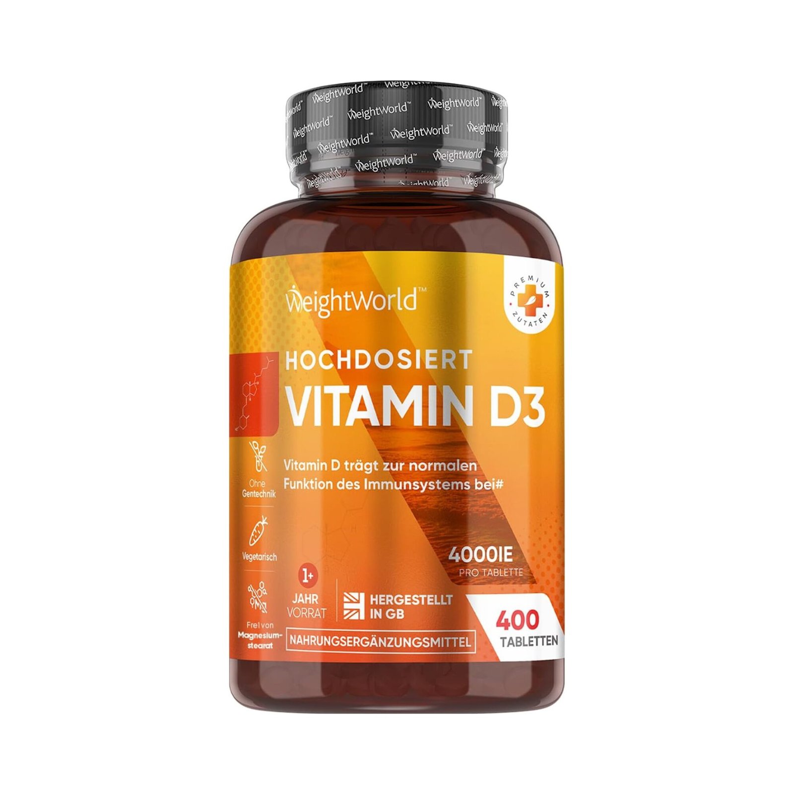 400 Tabletten Vitamin D3 Tabletten 4000 IE vegetarisch WeightWorld