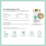180 Tabletten Folsäure Tabletten 800 μg Folat & 25 μg Vitamin B12 vegan Cosphera
