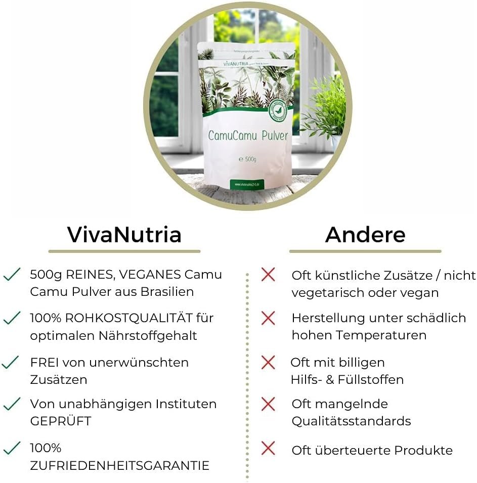 500g Camu Camu pulver vitamin c superfood vegan | VivaNutria