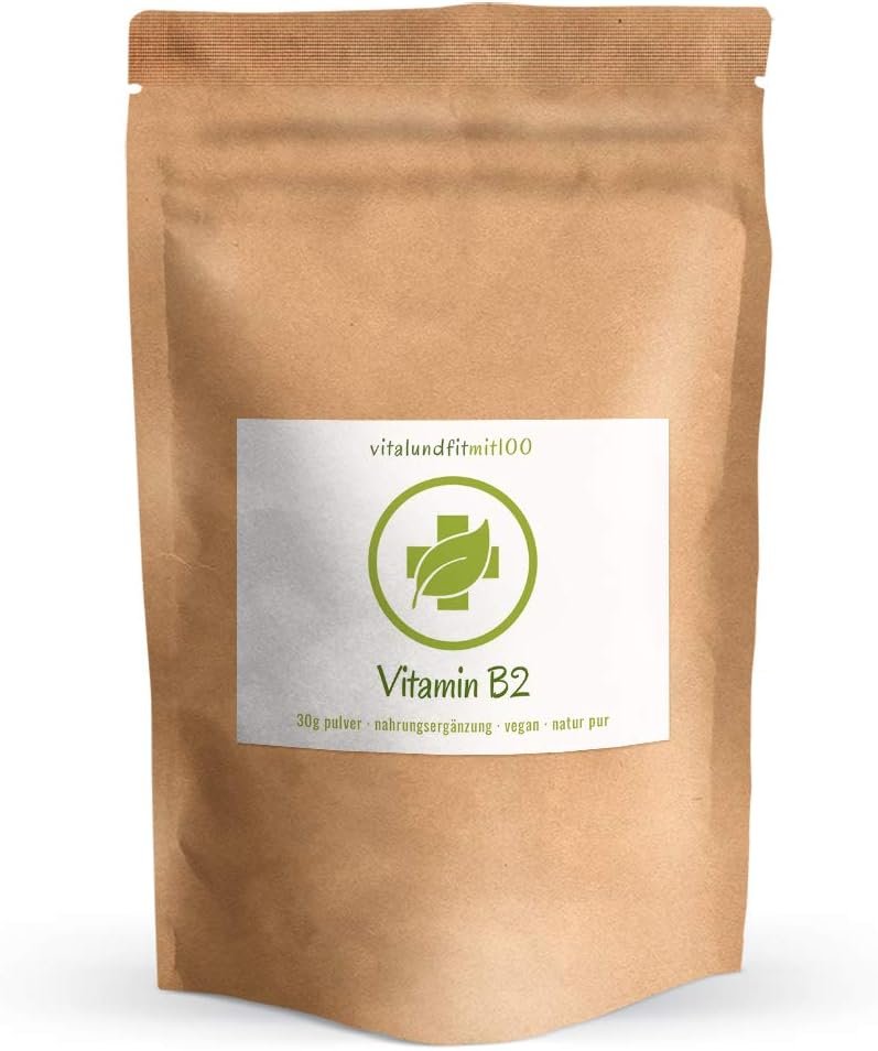 30g Vitamin B2 Pulver Riboflavin vegan glutenfrei laktosefrei