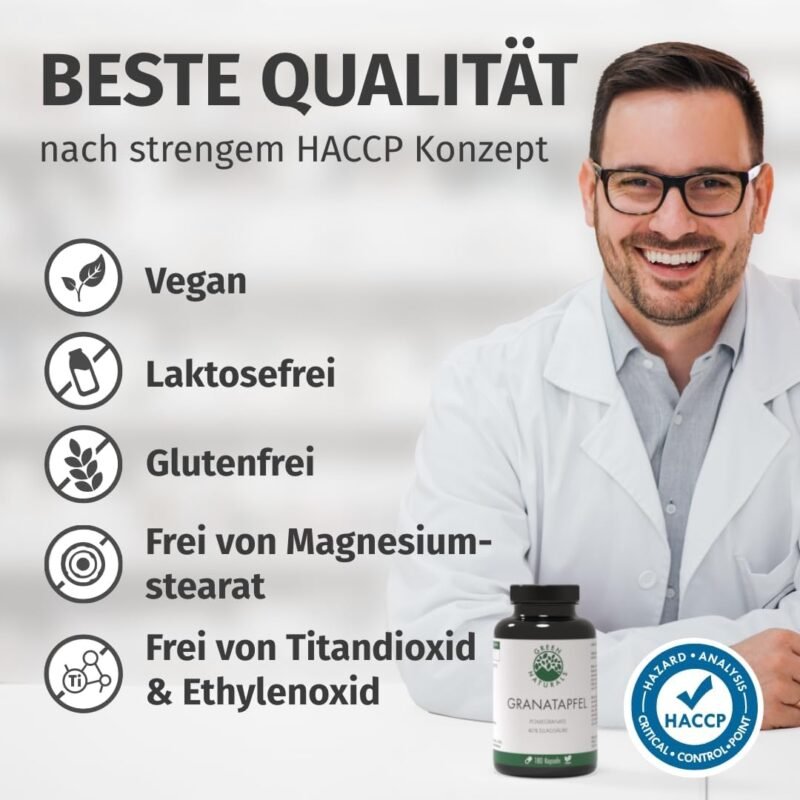 120 Granatapfel Kapseln hochdosiert 50:1 Extrakt vegan | Green Naturals
