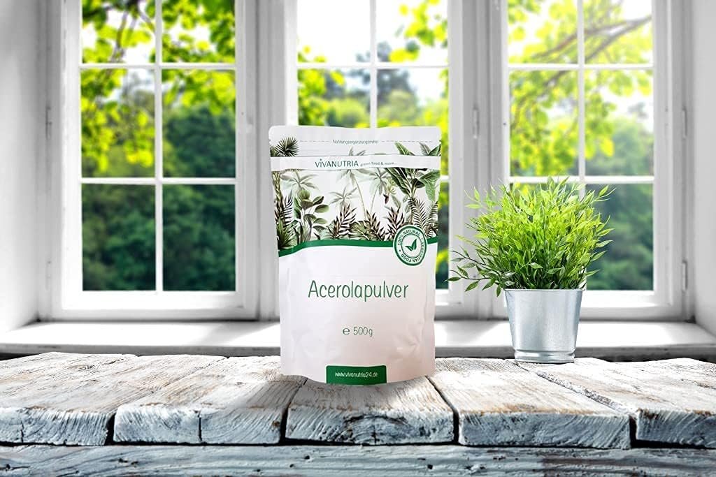 61aL6UM5TzL._AC_SL1024_ 500 g Acerola Pulver natürliches Vitamin C vegan laborgeprüft | VivaNutria