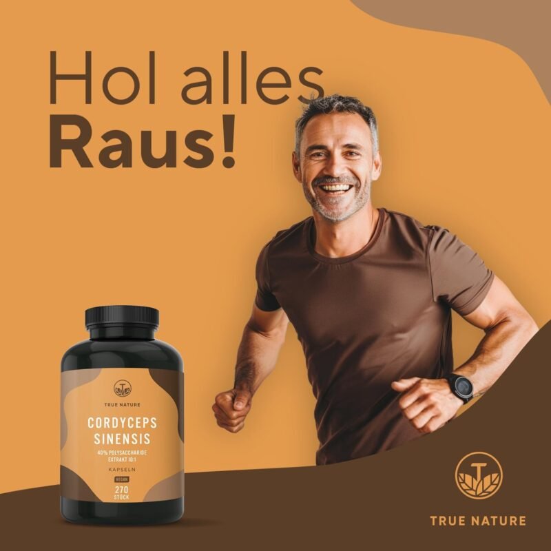 270 Stück Cordyceps kapseln hochdosiert 1950mg vegan | TRUE NATURE
