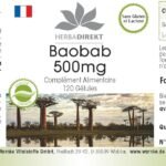 120 Baobab Kapseln hochdosiert 500 mg vegan Früchte des Affenbrotbaums Herbadirekt
