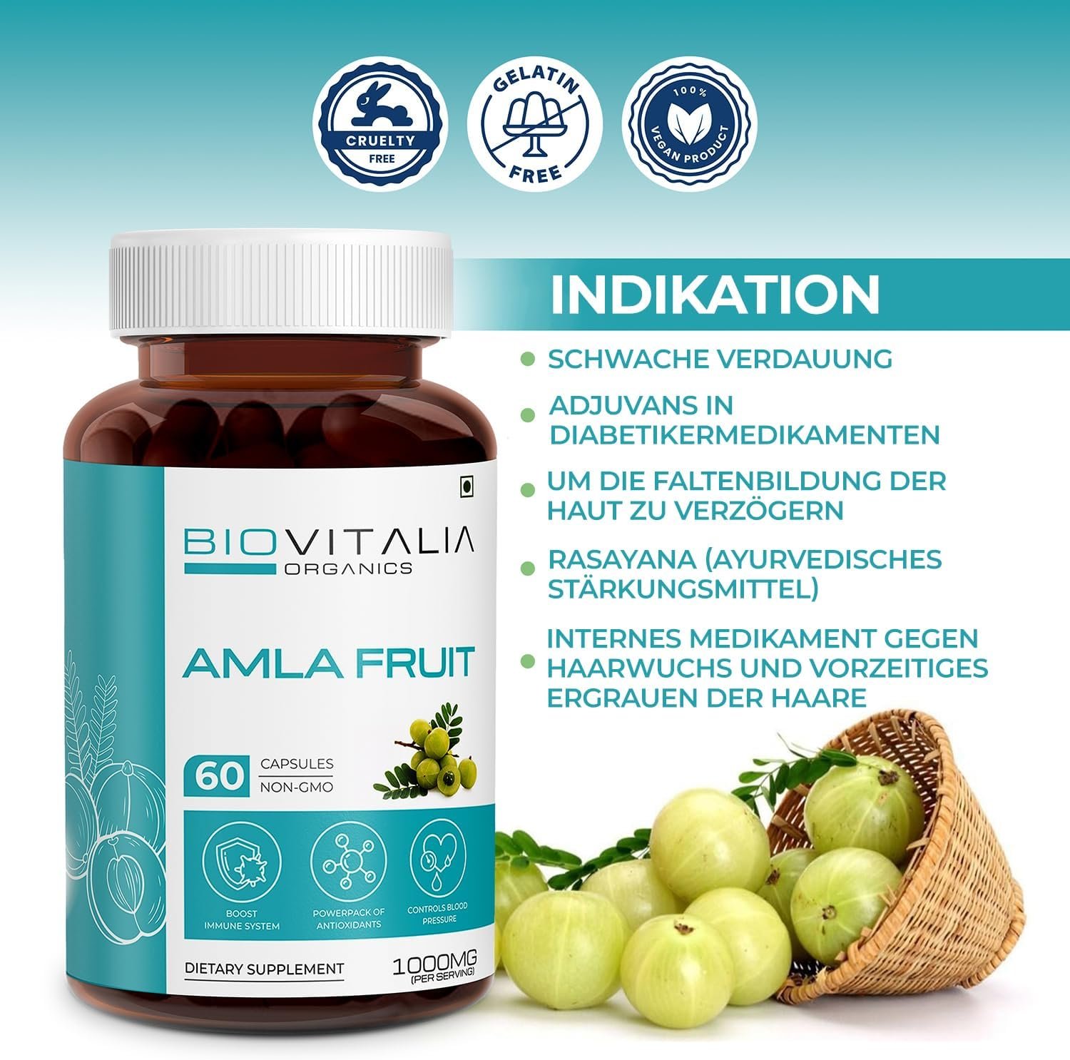 715p-B5Ef8L._AC_SL1500_ 60 Amla Kapseln hochdosiert 1000 mg vegan für Haut, Verdauung & Immunsystem | Biovitalia Organics