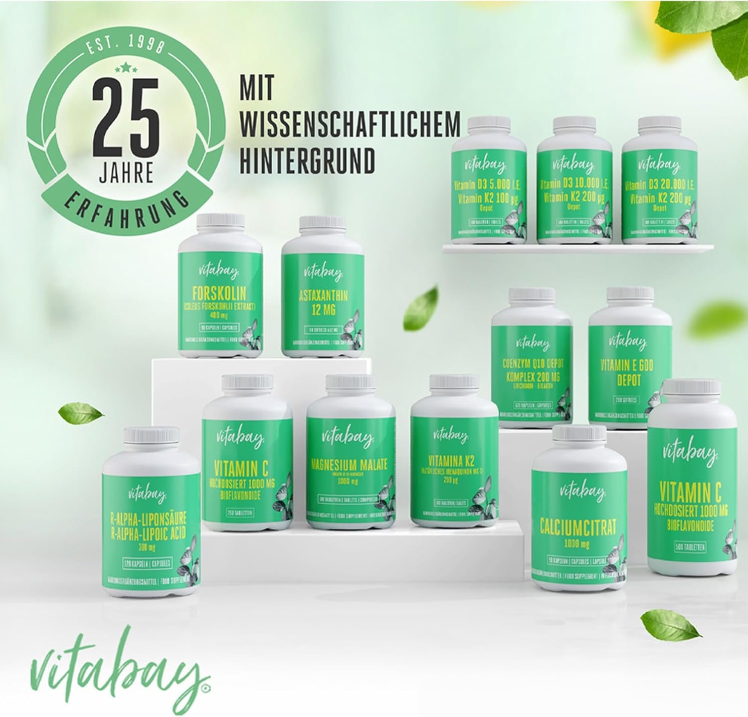 120 Tabletten Vitamin D3 Tabletten 50.000 I.E. hochdosiert vegan Vitabay