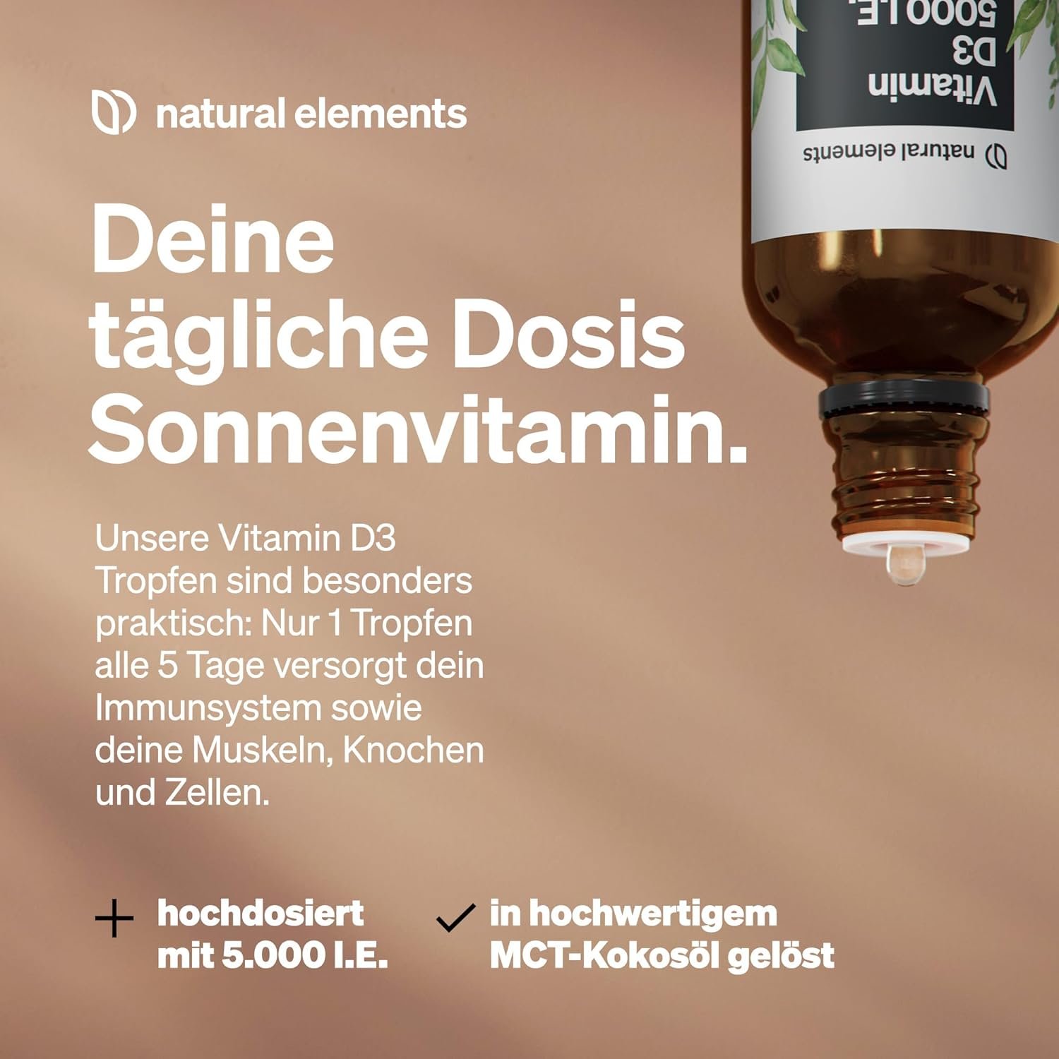50ml Vitamin D3 Tropfen 5000 I.E. hochdosiert natural elements
