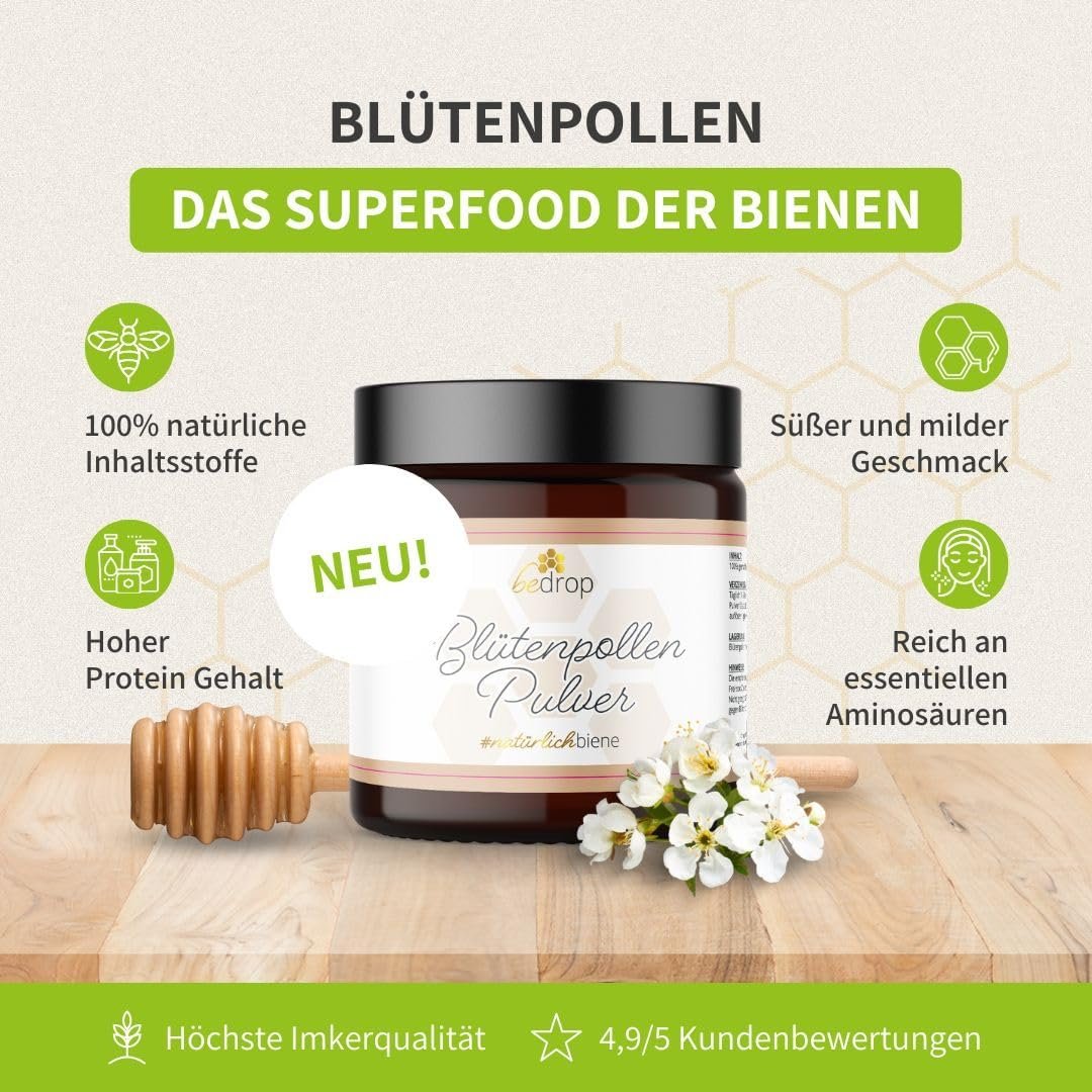 717yMtBGheL._AC_SL1080_ 60 g Blütenpollen Pulver gemahlen naturrein Imkerqualität | Bedrop