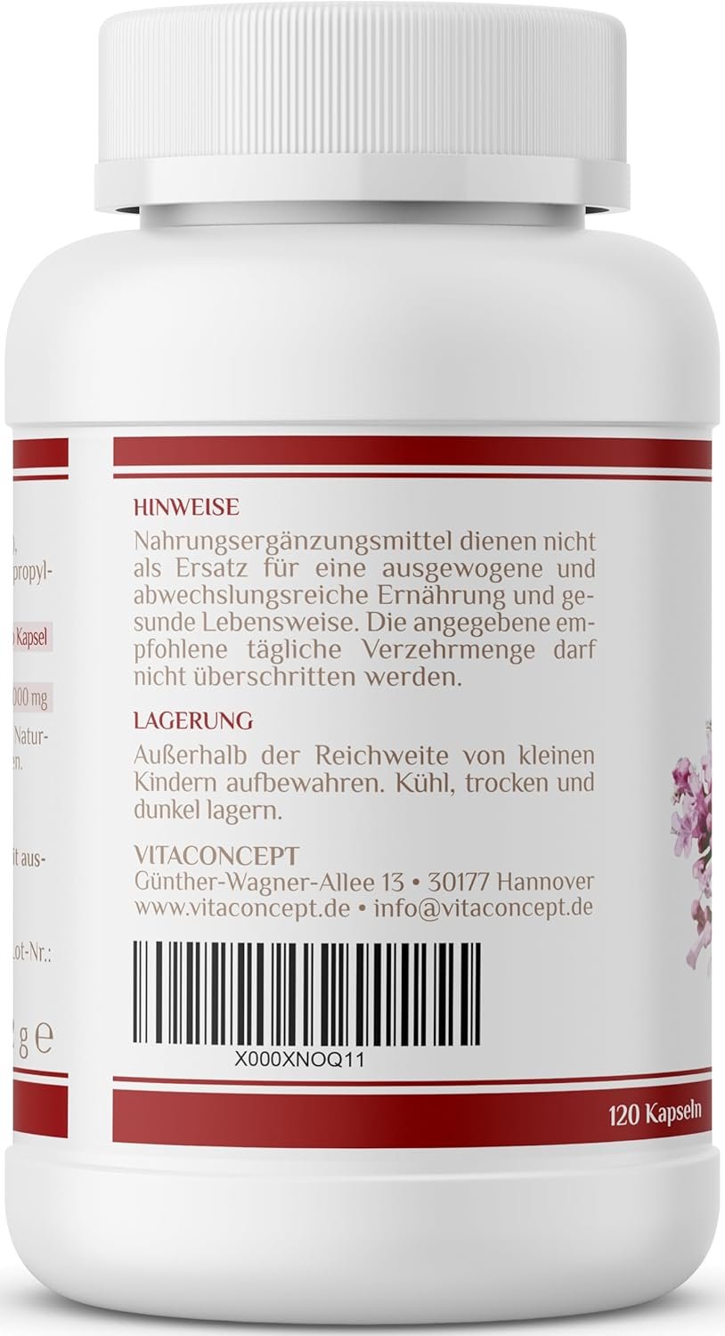120 baldrian kapseln hochdosiert – 5000 mg 10:1 Extrakt – Vegan – Vitaconcept