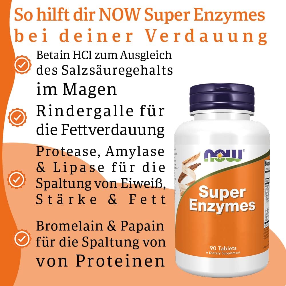 90 super enzyme tabletten – Hochdosiert, Laborgeprüft, Gluten- & Sojafrei