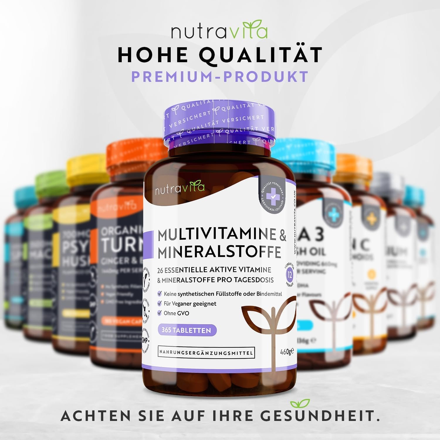 365 Tabletten Multivitamin Tabletten hochdosiert vegan Nutravita