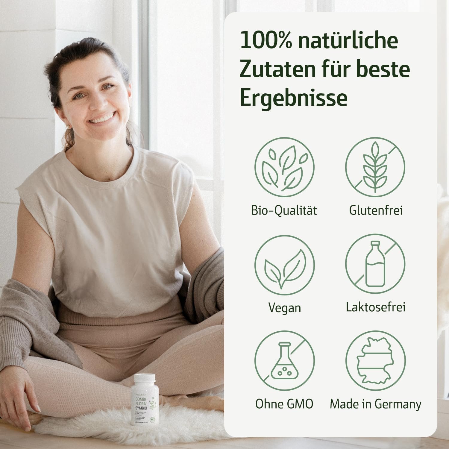 Combi flora symbio – 60 vegane kapseln mit 13 Bakterienstämmen & Akazienfaser | Effective Nature