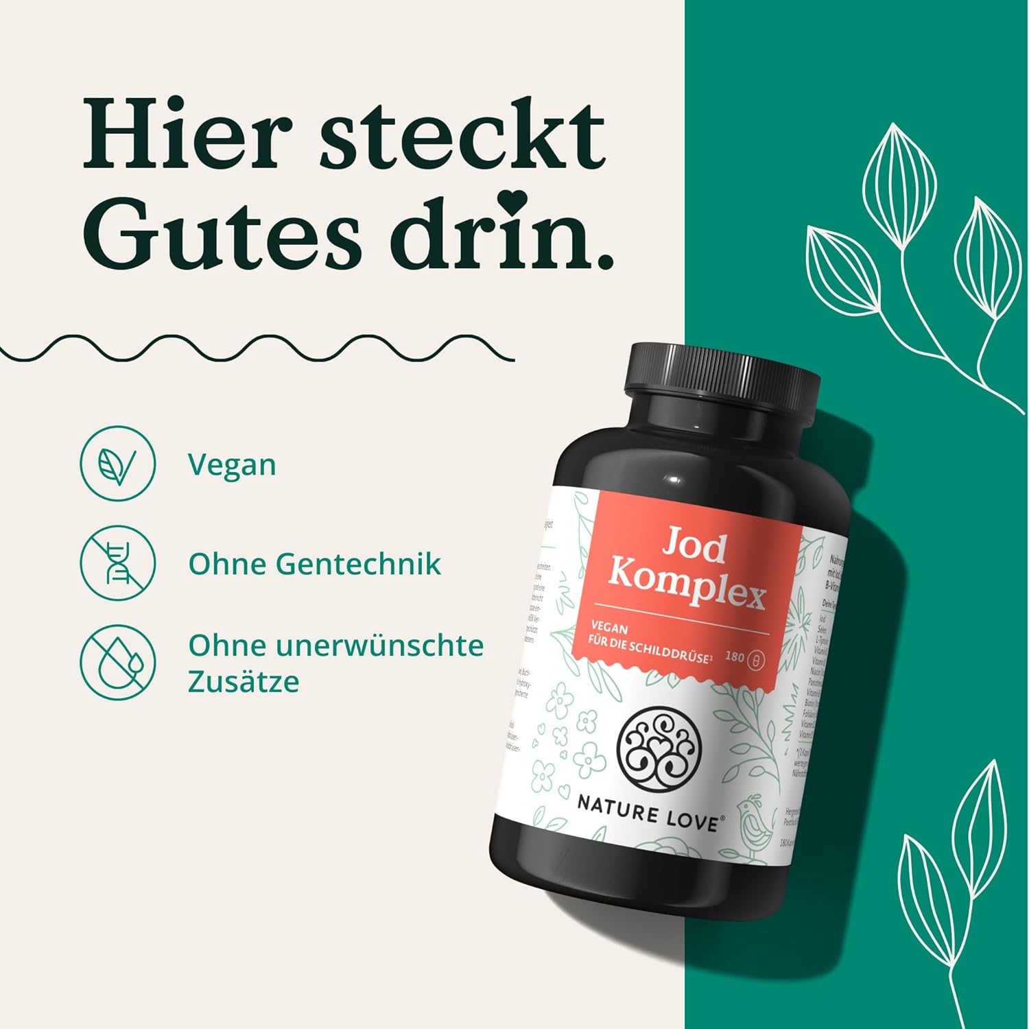 180 jod komplex kapseln – Hochdosiert mit Jod, Selen, L-Tyrosin & Vitaminen – Vegan