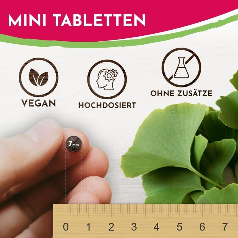365 ginkgo biloba tabletten – 6000 mg pro Tablette – Mit B-Vitamin Komplex – Laborgeprüft