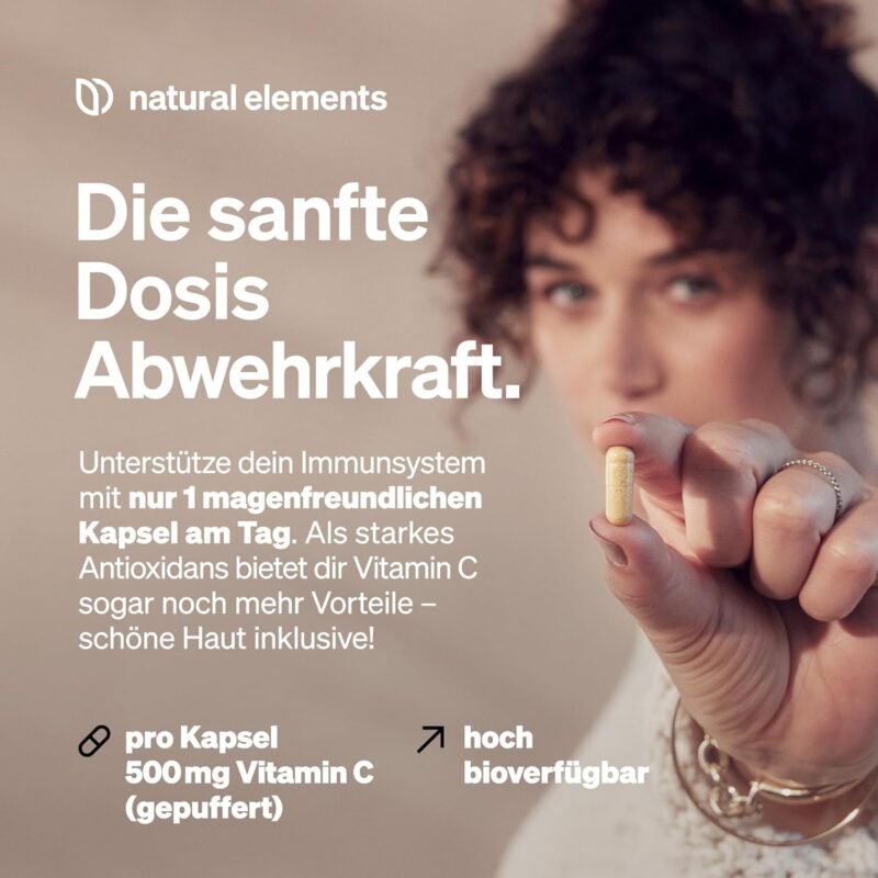 365 Kapseln Vitamin C Kapseln 500 mg gepuffert vegan natural elements