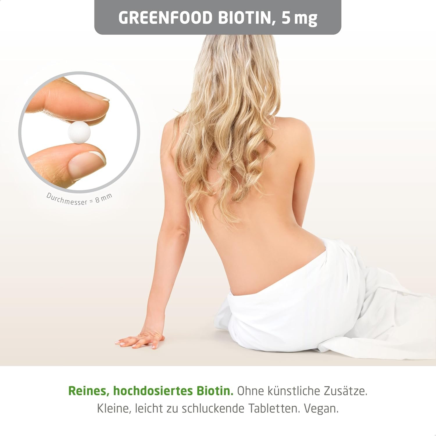 71MsgKQ+nJL._AC_SL1500_ 180 Tabletten Biotin Tabletten 5 mg hochdosiert vegan Greenfood