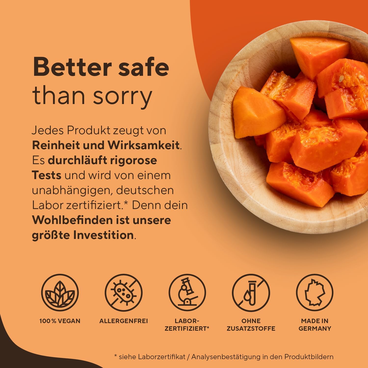 270 papaya enzym kapseln – 2100 mg Papain – Vegan & hochdosiert