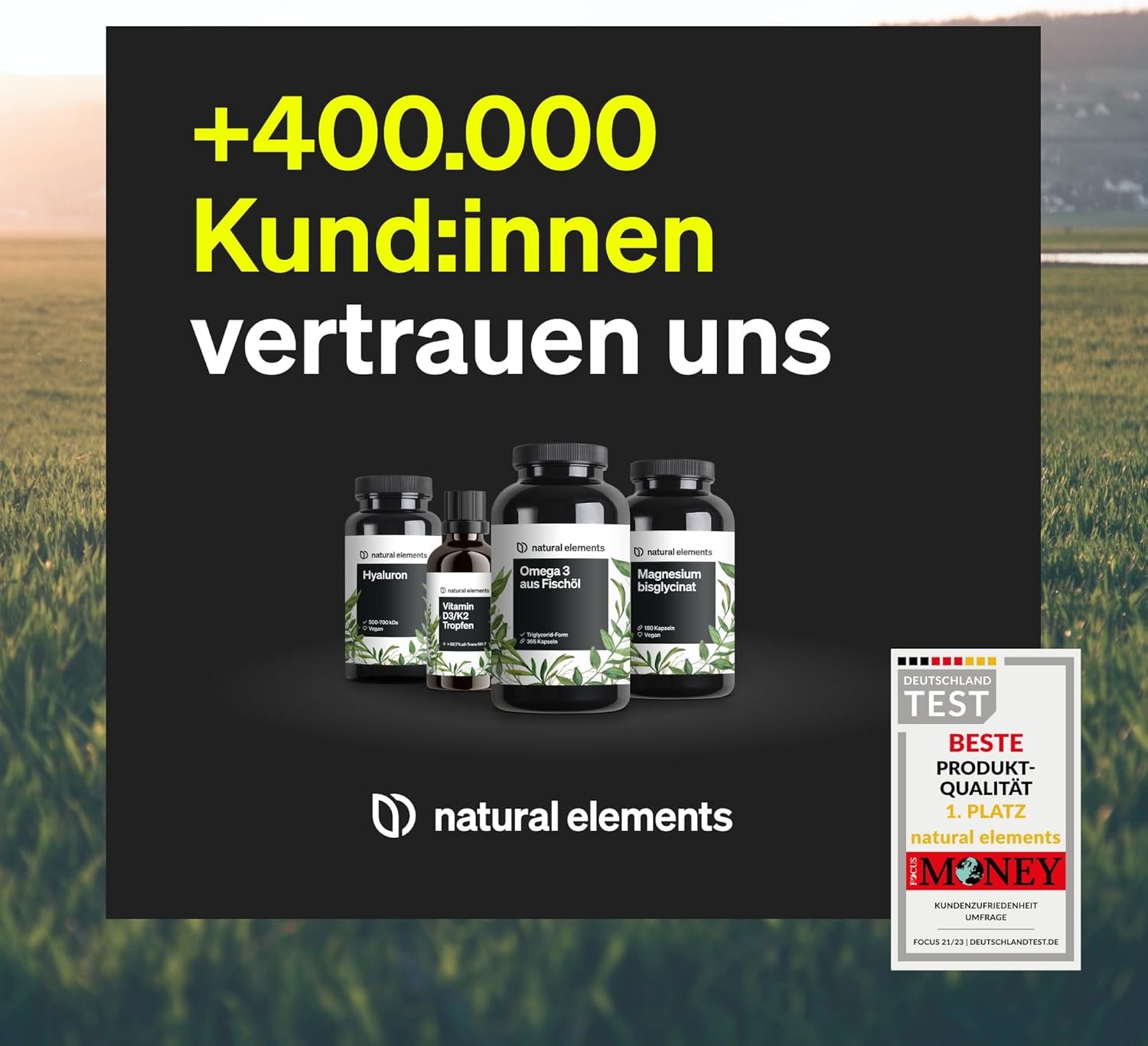 180 Kapseln Gerstengras Kapseln bio hochdosiert vegan aus deutschem Anbau | Natural Elements