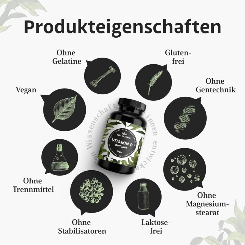 180 Kapseln Vitamin B Komplex Kapseln hochdosiert vegan Feel Natural