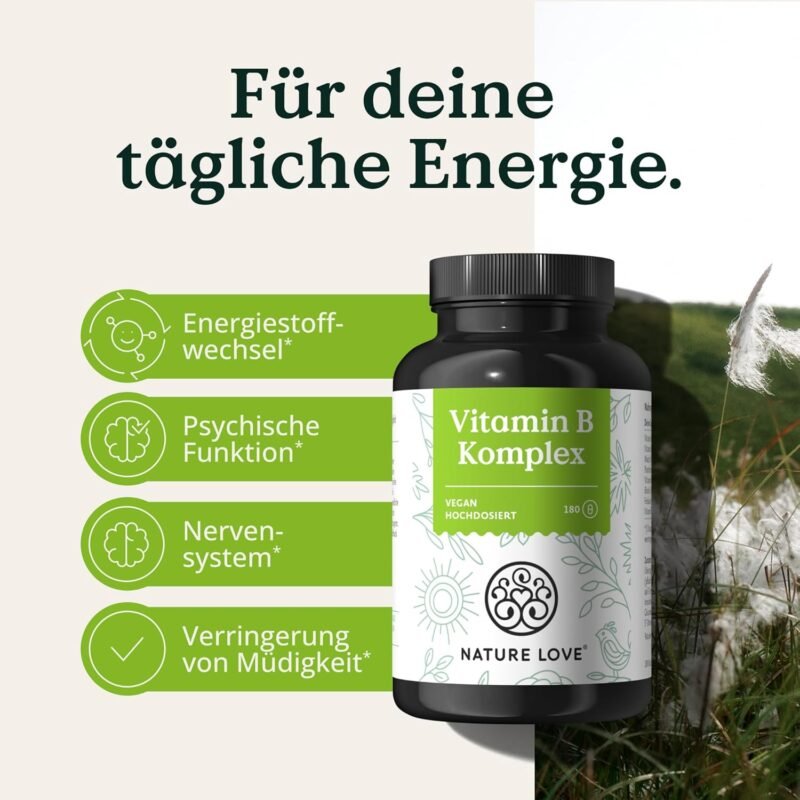 180 Kapseln Vitamin B Komplex Kapseln hochdosiert vegan NATURE LOVE®