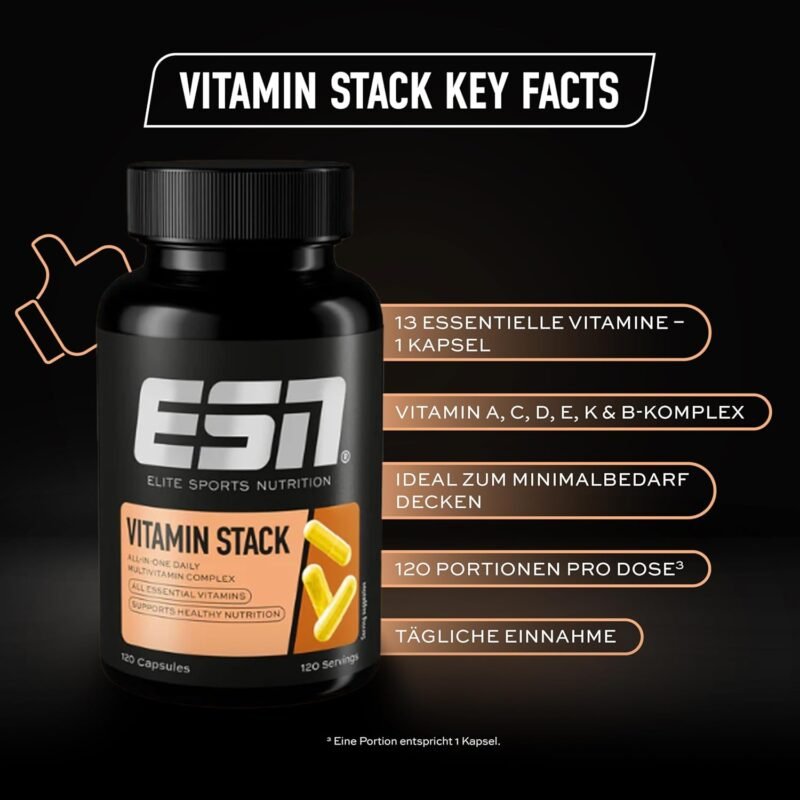 120 Kapseln Multivitamin Kapseln hochdosiert vegan ESN