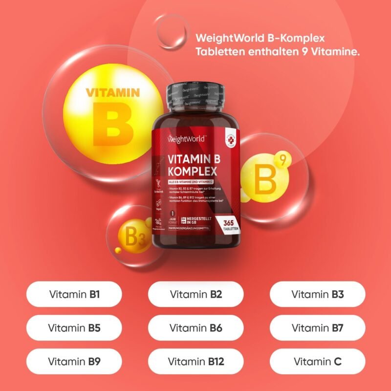 365 Tabletten Vitamin B Tabletten hochdosiert vegan WeightWorld
