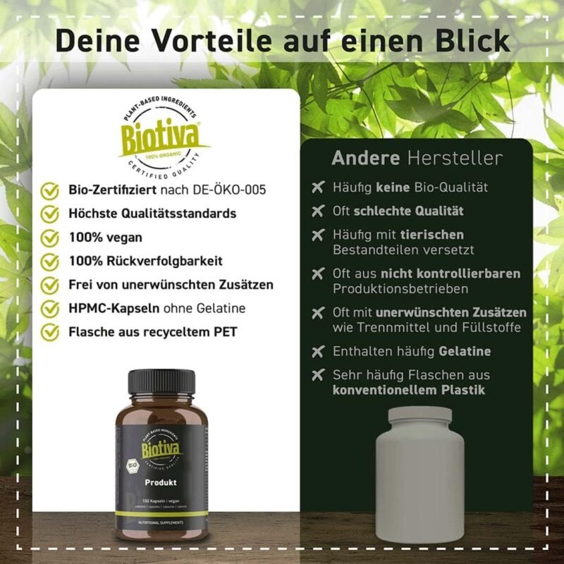 150 Kapseln Brahmi Kapseln Bio 500 mg Bacopa Monnieri vegan Biotiva