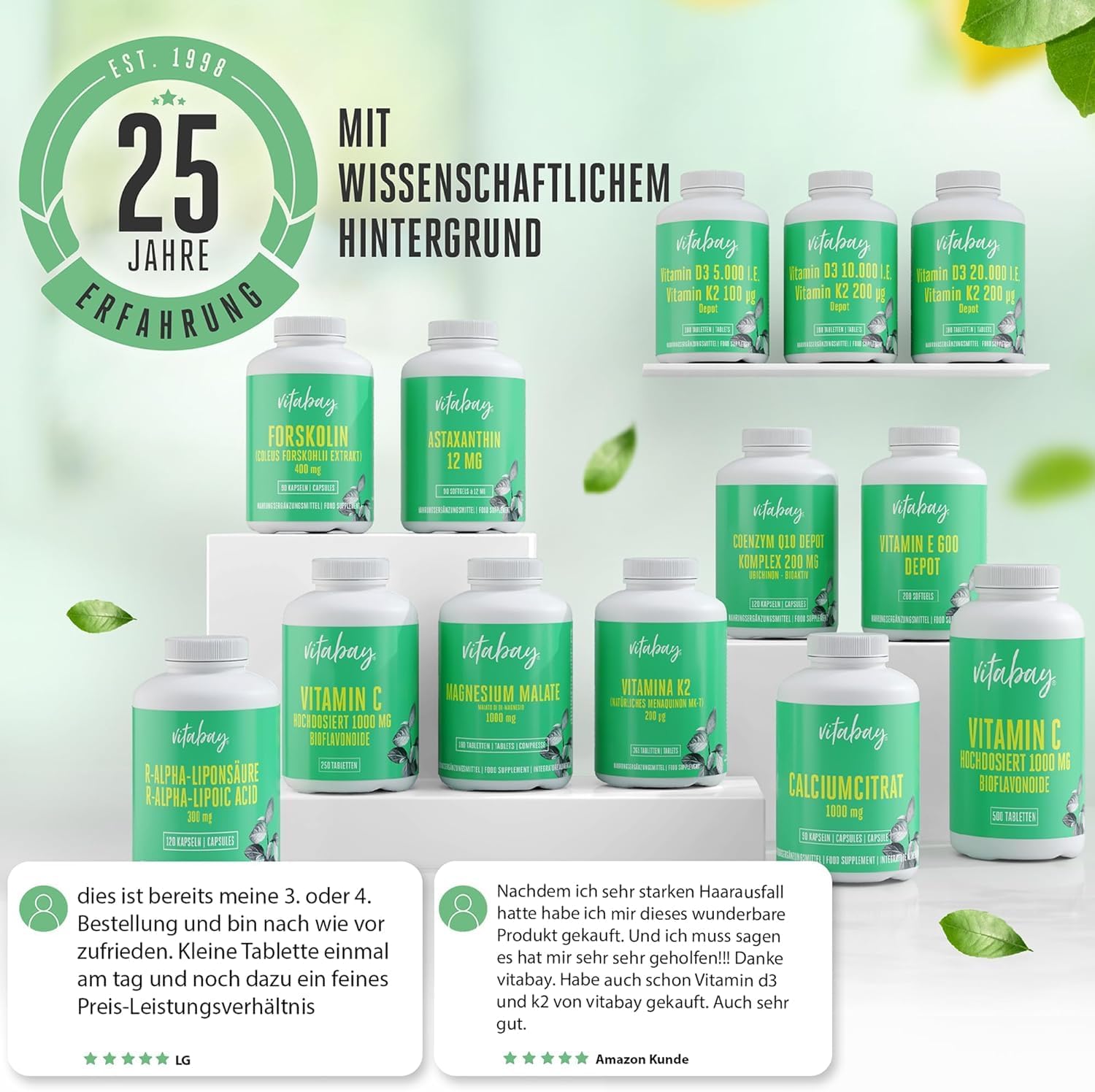 100 Kapseln Vitamin B5 Kapseln 500 mg hochdosiert vegan Vitabay