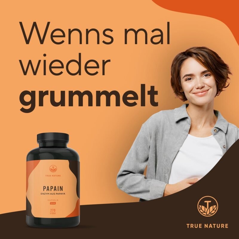270 papaya enzym kapseln – 2100 mg Papain – Vegan & hochdosiert