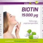 240 Kapseln Biotin Kapseln 15.000 mcg hochdosiert vegan Vita2You