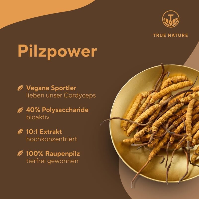 270 Stück Cordyceps kapseln hochdosiert 1950mg vegan | TRUE NATURE