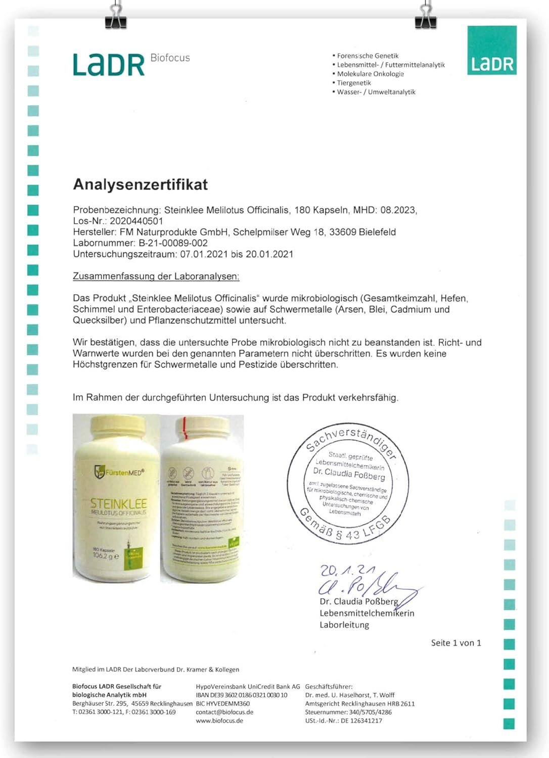 71xmrvoxdEL._AC_SL1500_ 180 Steinklee Kapseln Vegan – 940 mg pro Tagesdosis – Laborgeprüft – FürstenMED®