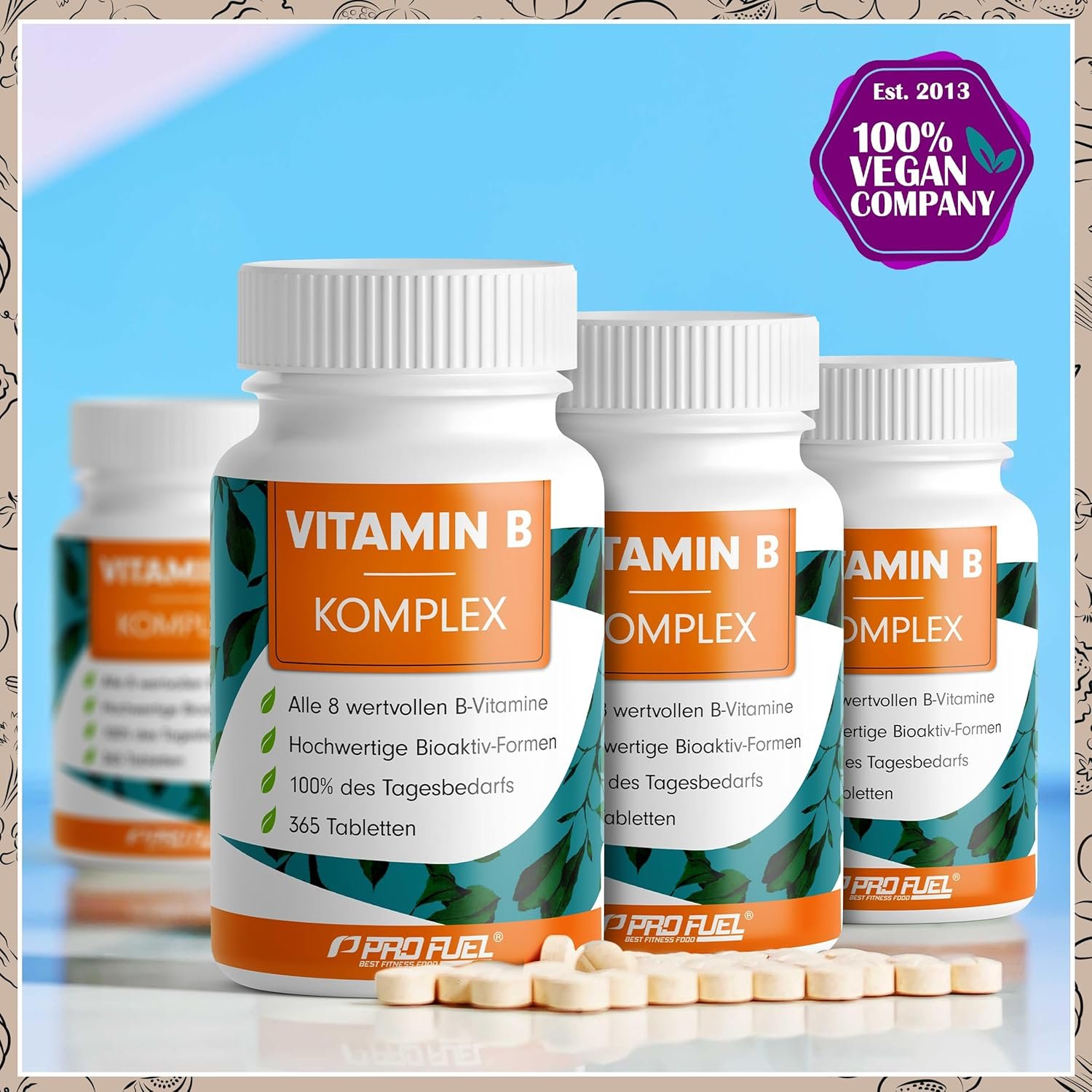 810aw95YXpL._AC_SL1500_ 365 Tabletten Vitamin B Komplex Tabletten hochdosiert vegan ProFuel